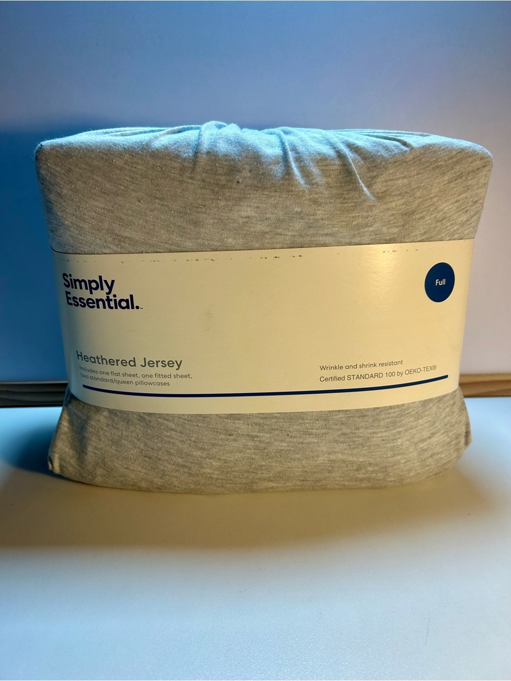 Bed Bath & Beyond Simply Essential Heathered Jersey Sheet Set, Light Grey, Full
